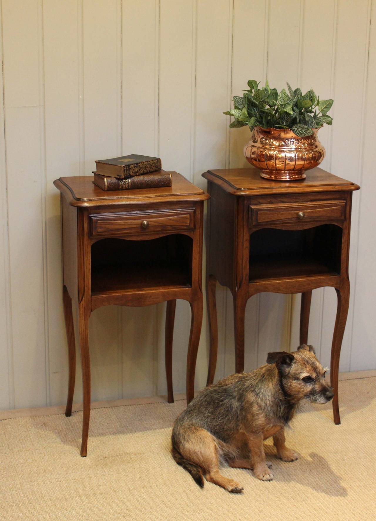 Pair Of French Oak Bedside Cabinets 2