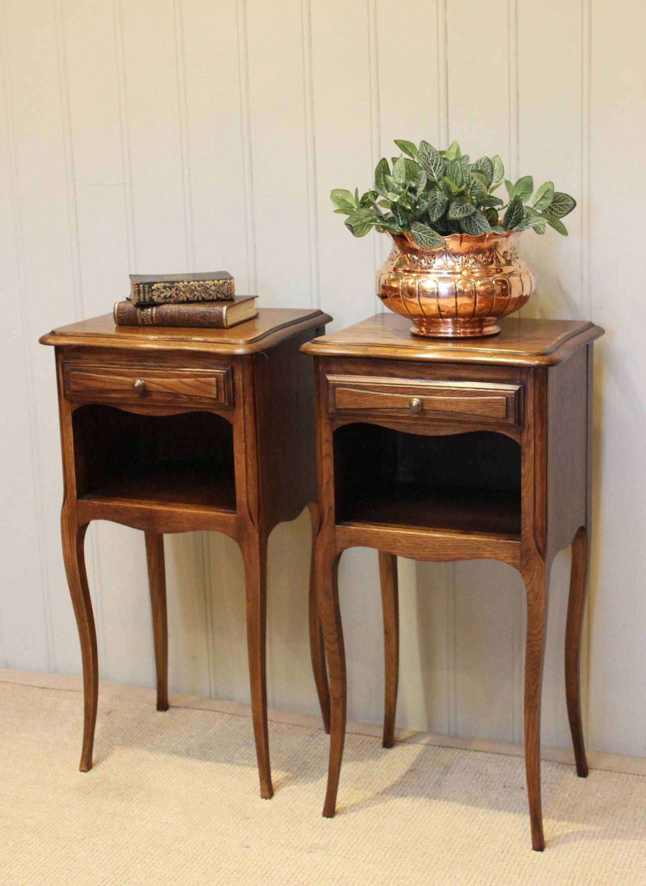 Pair Of French Oak Bedside Cabinets 3