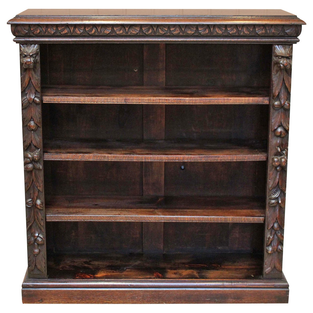 Gothic Dark Oak Open Bookcase at 1stDibs