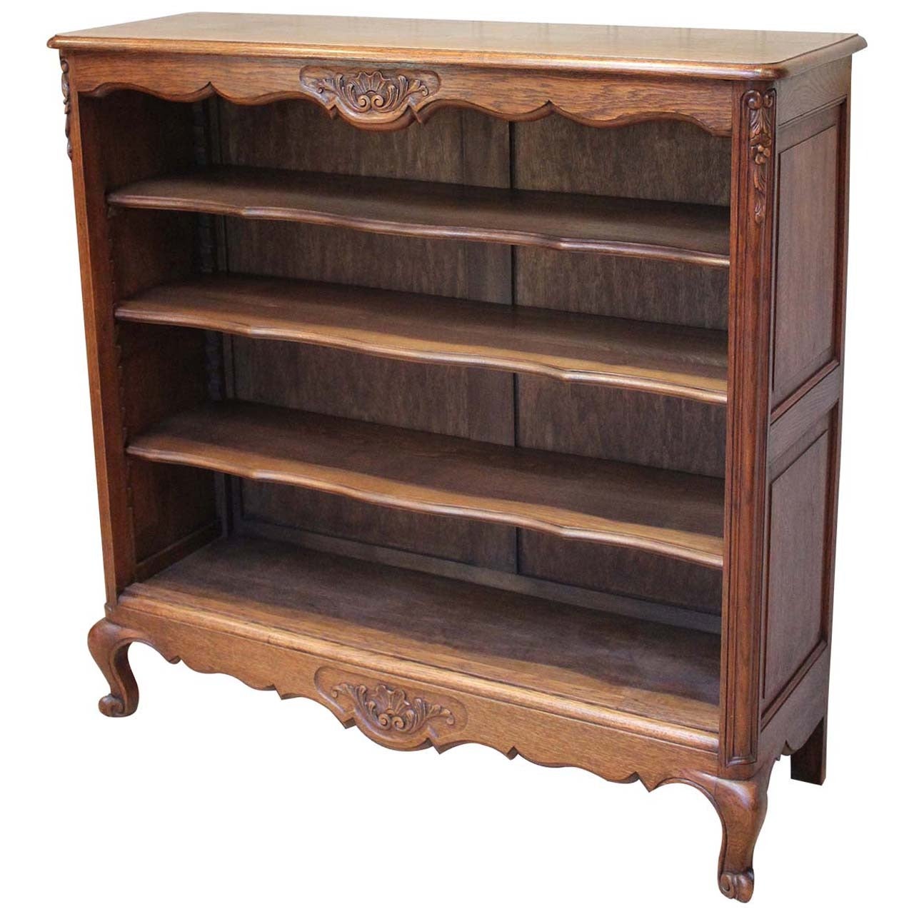 1920s French Oak Open Bookcase