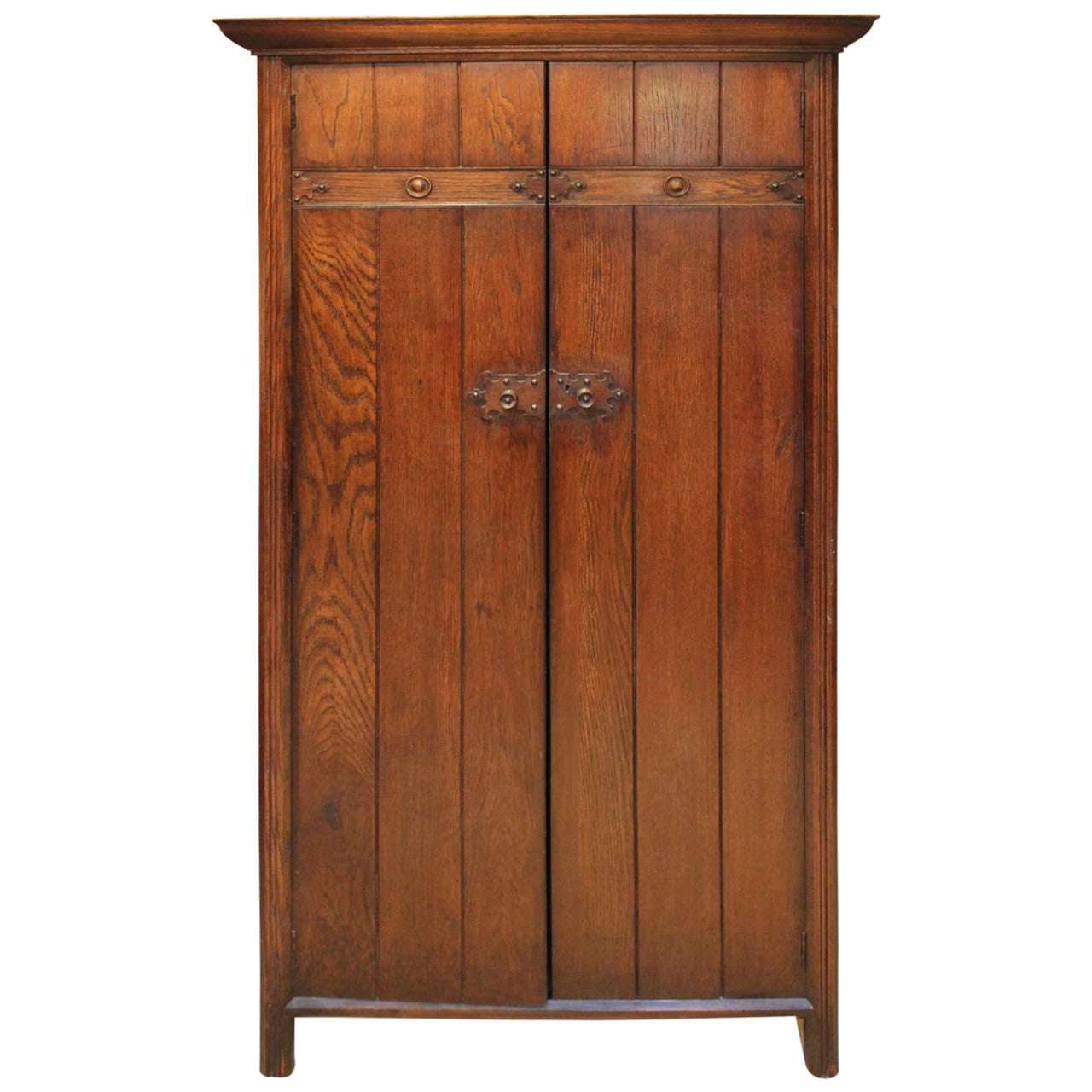 Oak Arts And Crafts Hall Cupboard
