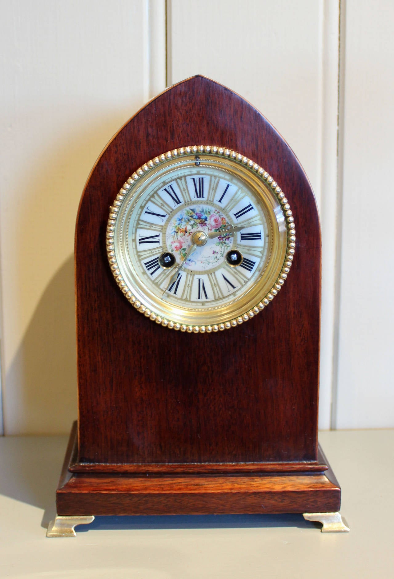 Tiffany & Co. Mahogany Mantel Clock In Good Condition In Buckinghamshire, GB