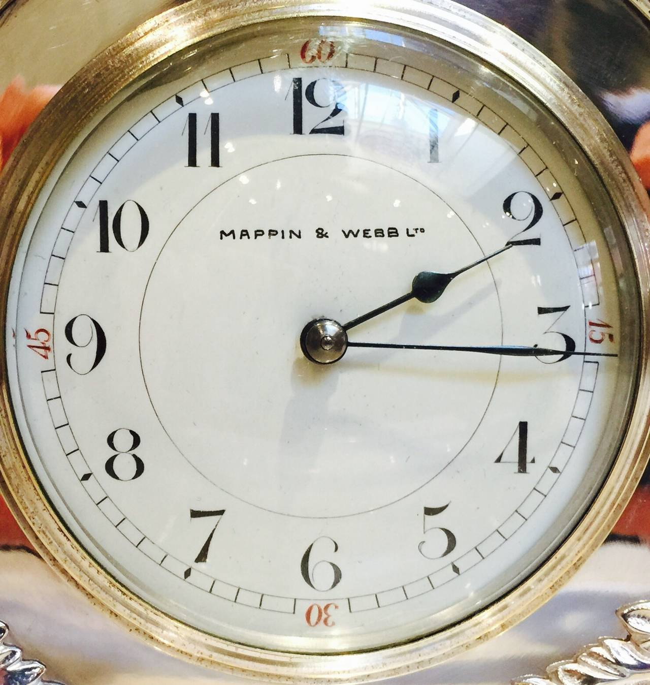 European Edwardian Silver Plated Napoleon Hat Mantel Clock
