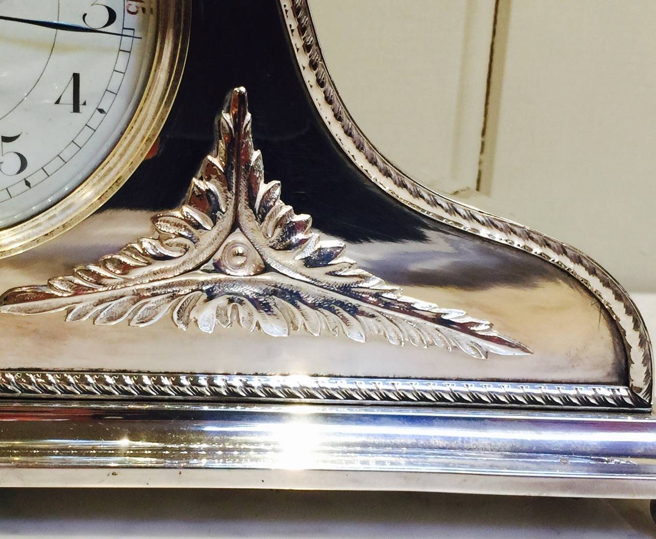 Edwardian Silver Plated Napoleon Hat Mantel Clock In Good Condition In Buckinghamshire, GB