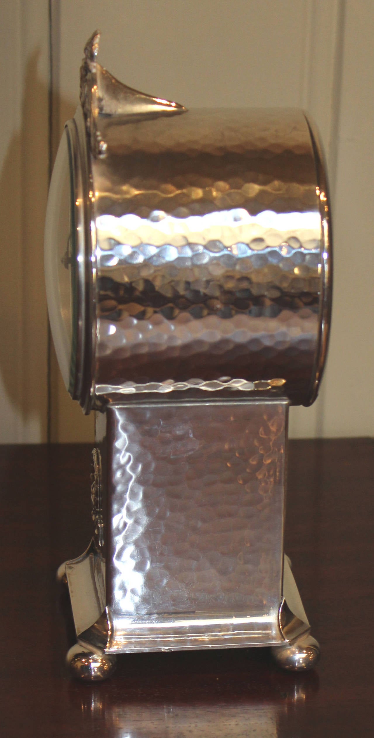 Edwardian Silver Plated Pedestal Clock 1