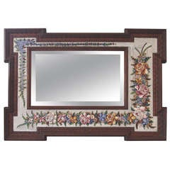 Vintage Walnut and Micro Mosaic Mirror