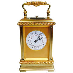 Antique Large French Striking and Repeating Carriage Clock