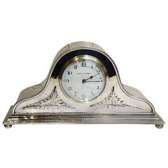 Antique Edwardian Silver Plated Napoleon Hat Mantel Clock