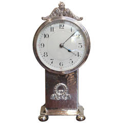 Edwardian Silver Plated Pedestal Clock