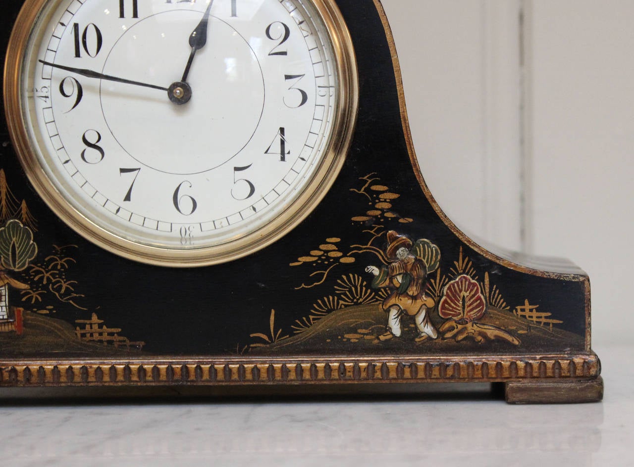 Chinoiserie Napoleon Hat Mantel Clock 1
