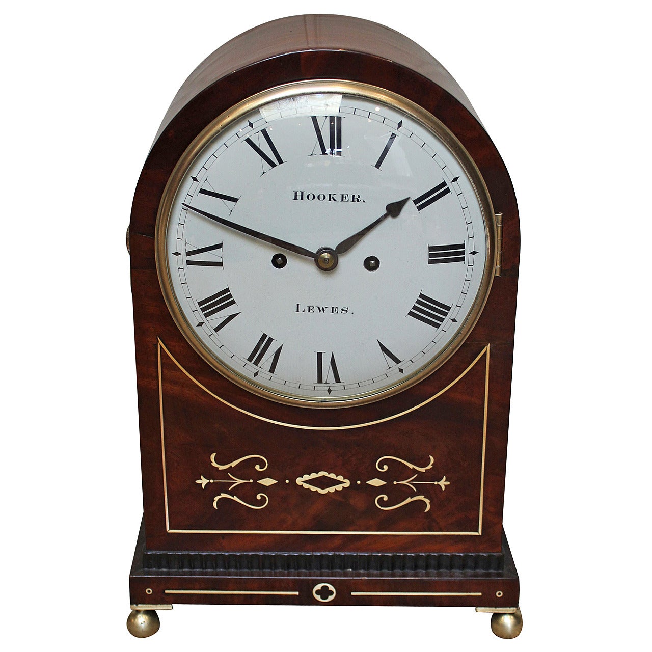 Regency Arch Top Mahogany Bracket Clock
