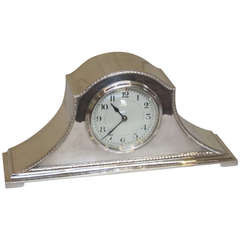 Silver Plated Napoleon Hat Mantel Clock