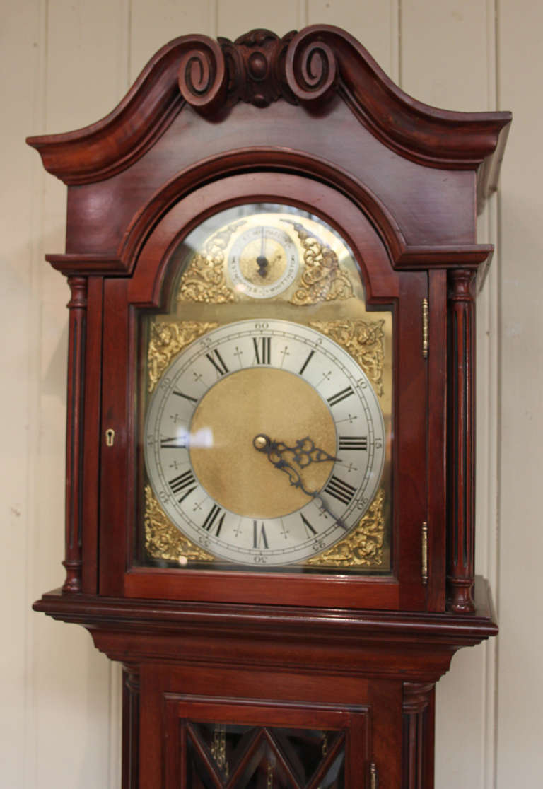 German Edwardian Triple Chime Longcase Clock