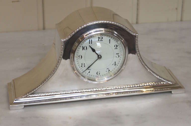Silver Plated Napoleon Hat Mantel Clock