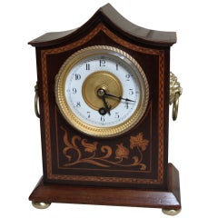 Fine Mahogany Inlay and Timepiece Mantel Clock