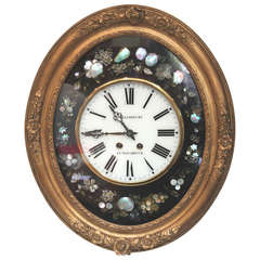 Antique Unusual Oval Vineyard Wall Clock