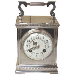 Striking Silver Plated Carriage Clock