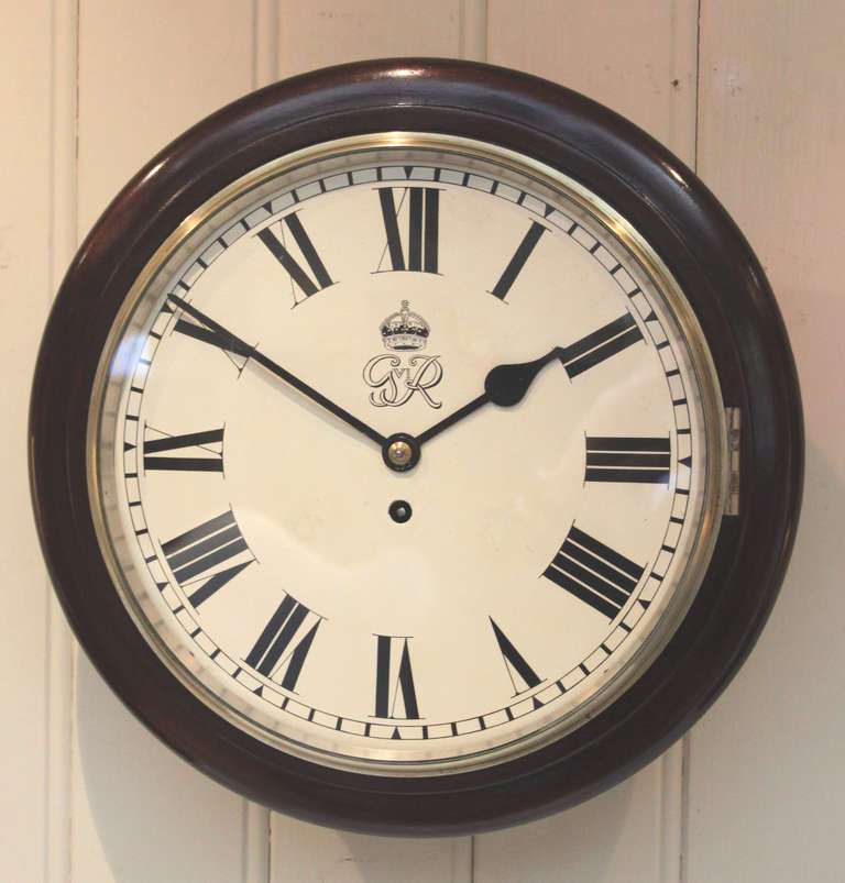 Mahogany Fusee Dial Clock by Elliott