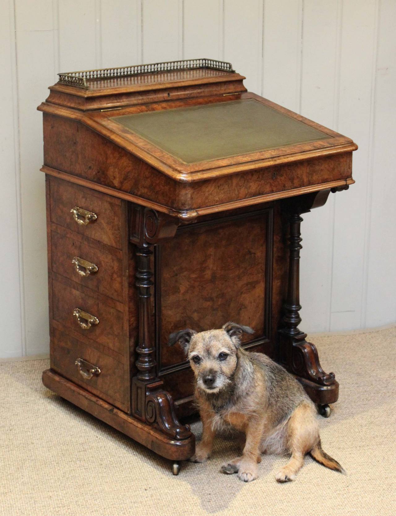 Victorian Burr Walnut Davenport Desk 1
