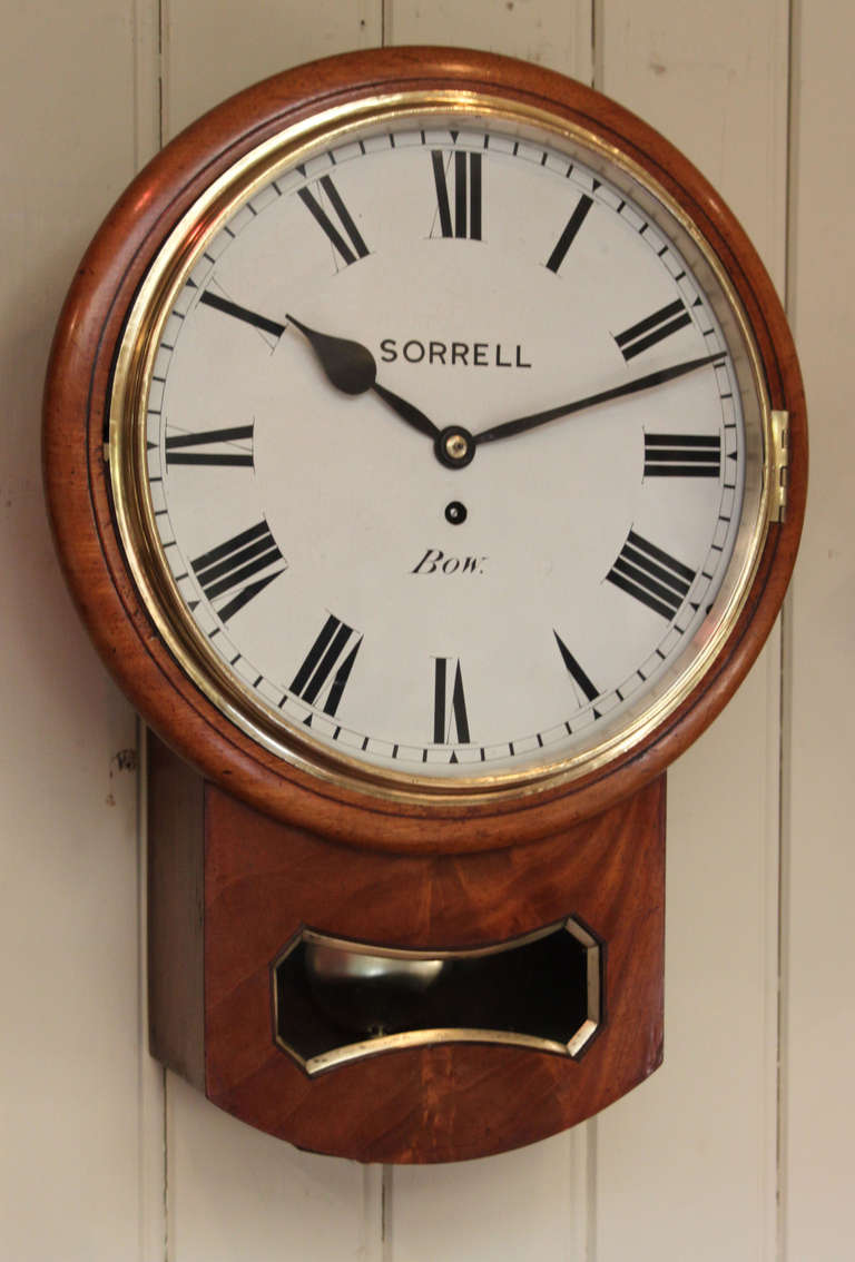 A good mid 19th Century drop dial wall clock from the 