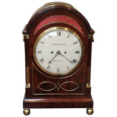 Antique Substantial Irish Mahogany Bracket Clock