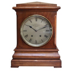 Antique Light Mahogany Chamfer Top Bracket Clock 