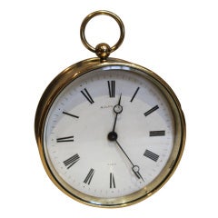 Antique French Brass Drum Mantel Clock