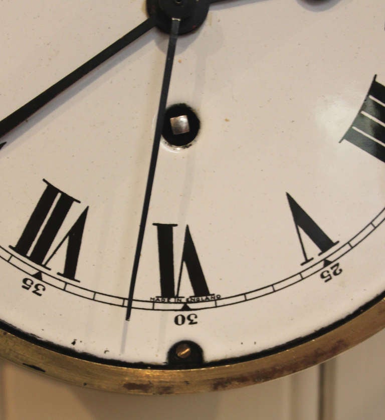 Brass and Nickel Ships Clock  In Excellent Condition In Buckinghamshire, GB