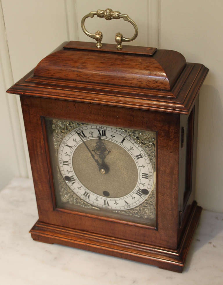 English Westminster Chime Walnut Bracket Clock