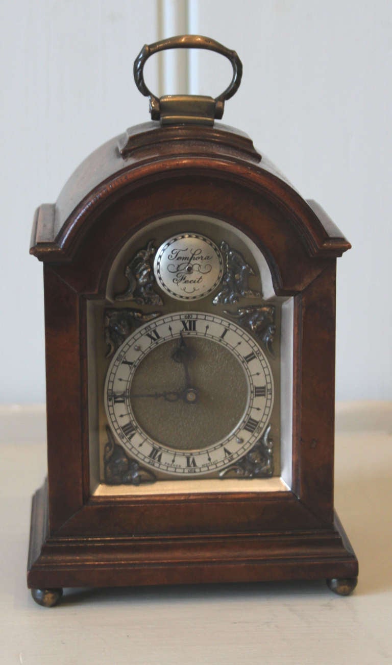 Miniature Walnut Bracket Clock