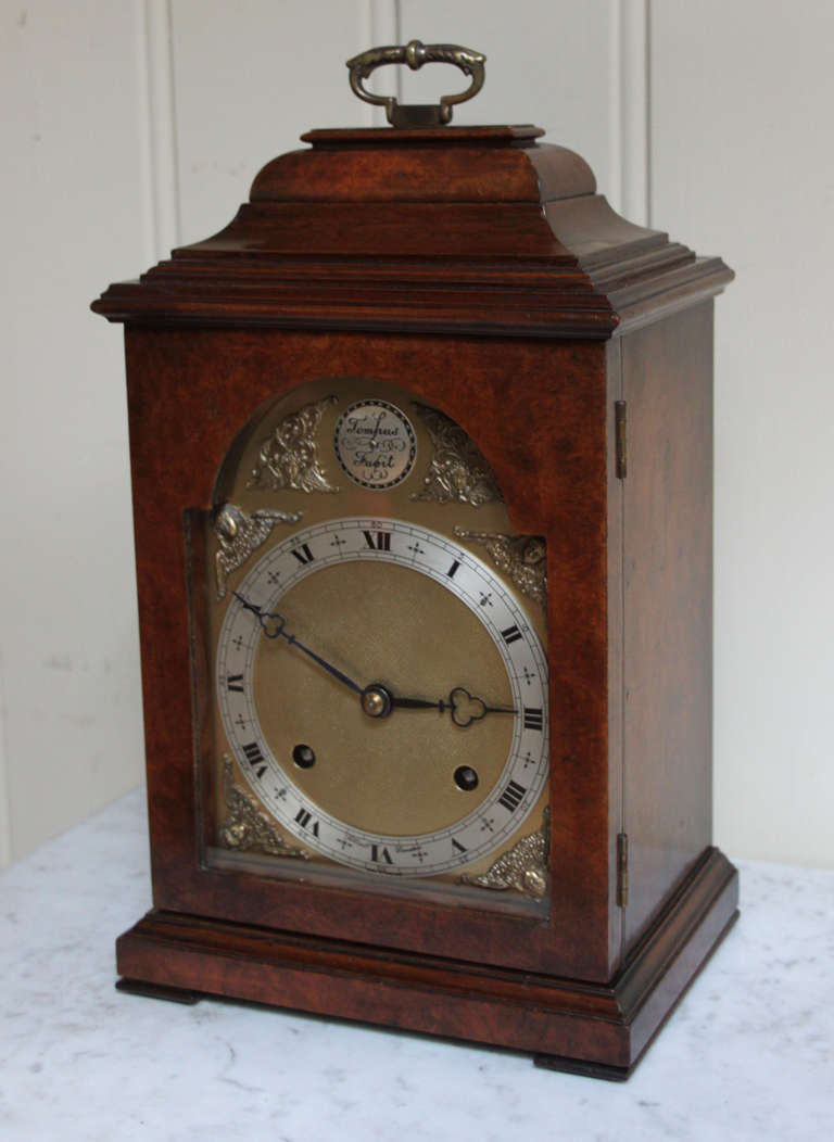 Burr Walnut Striking Bracket Clock