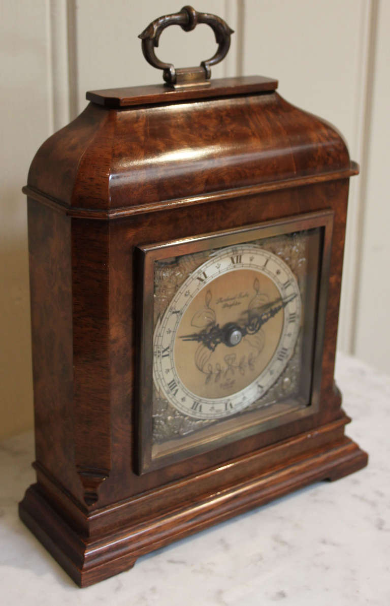 Burr Walnut Elliott Bracket Clock In Excellent Condition In Buckinghamshire, GB