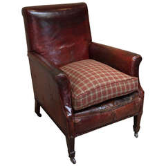 Edwardian Leather Library Chair