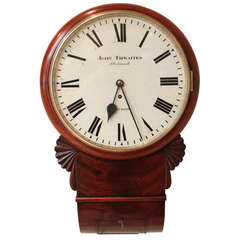 Antique Regency Mahogany Drop Dial Wall Clock
