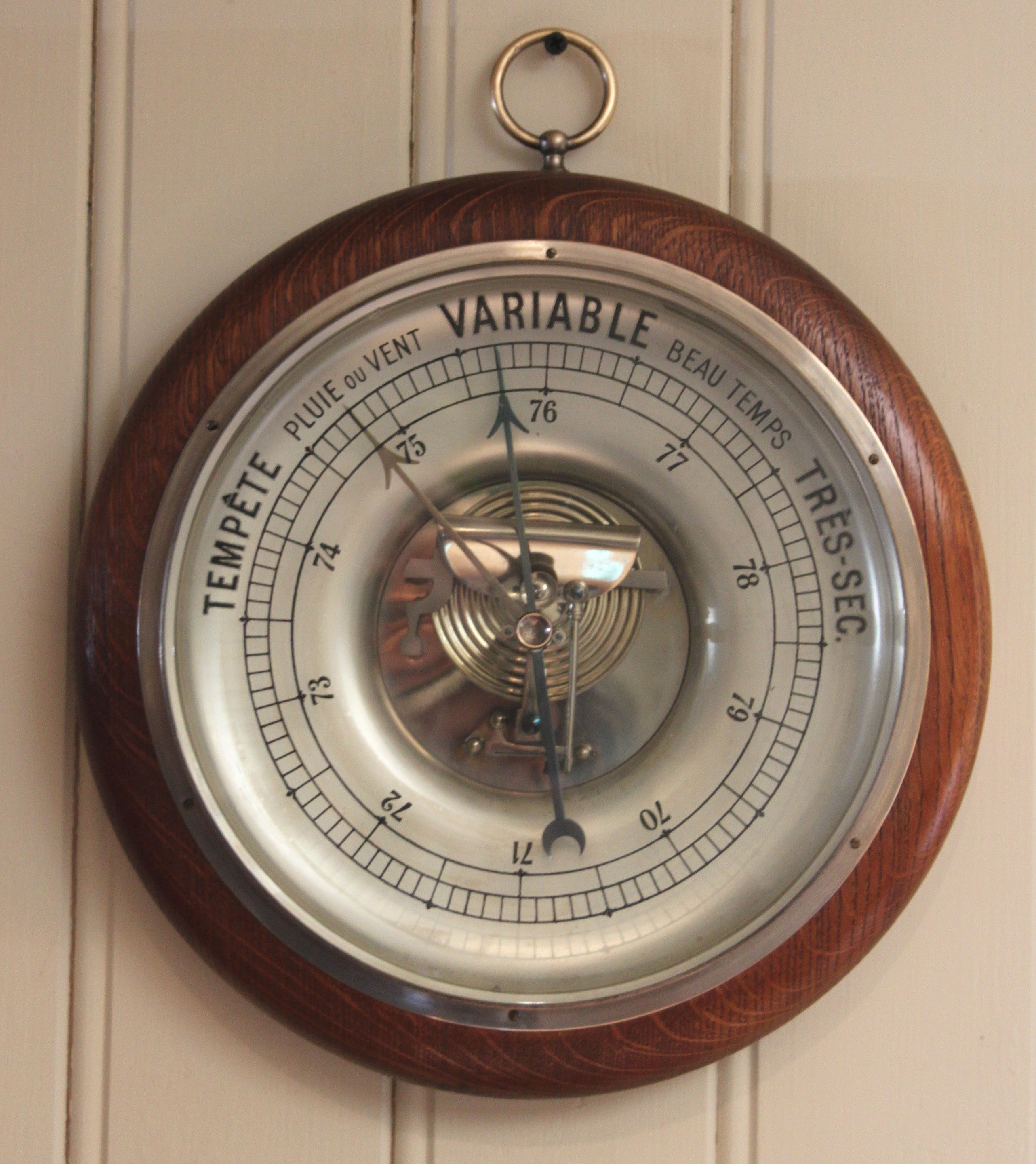 Large 12 Inch diameter French Aneroid Barometer 