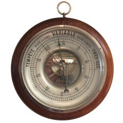Vintage Large 12 Inch diameter French Aneroid Barometer 