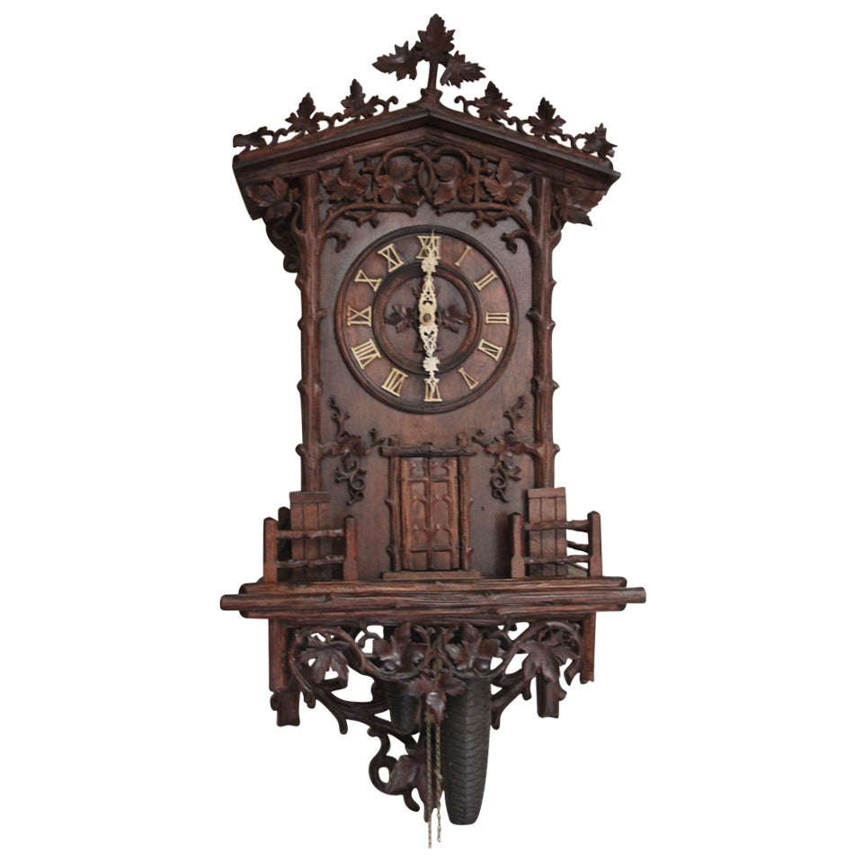 Rare Black Forest Trumpeter Clock