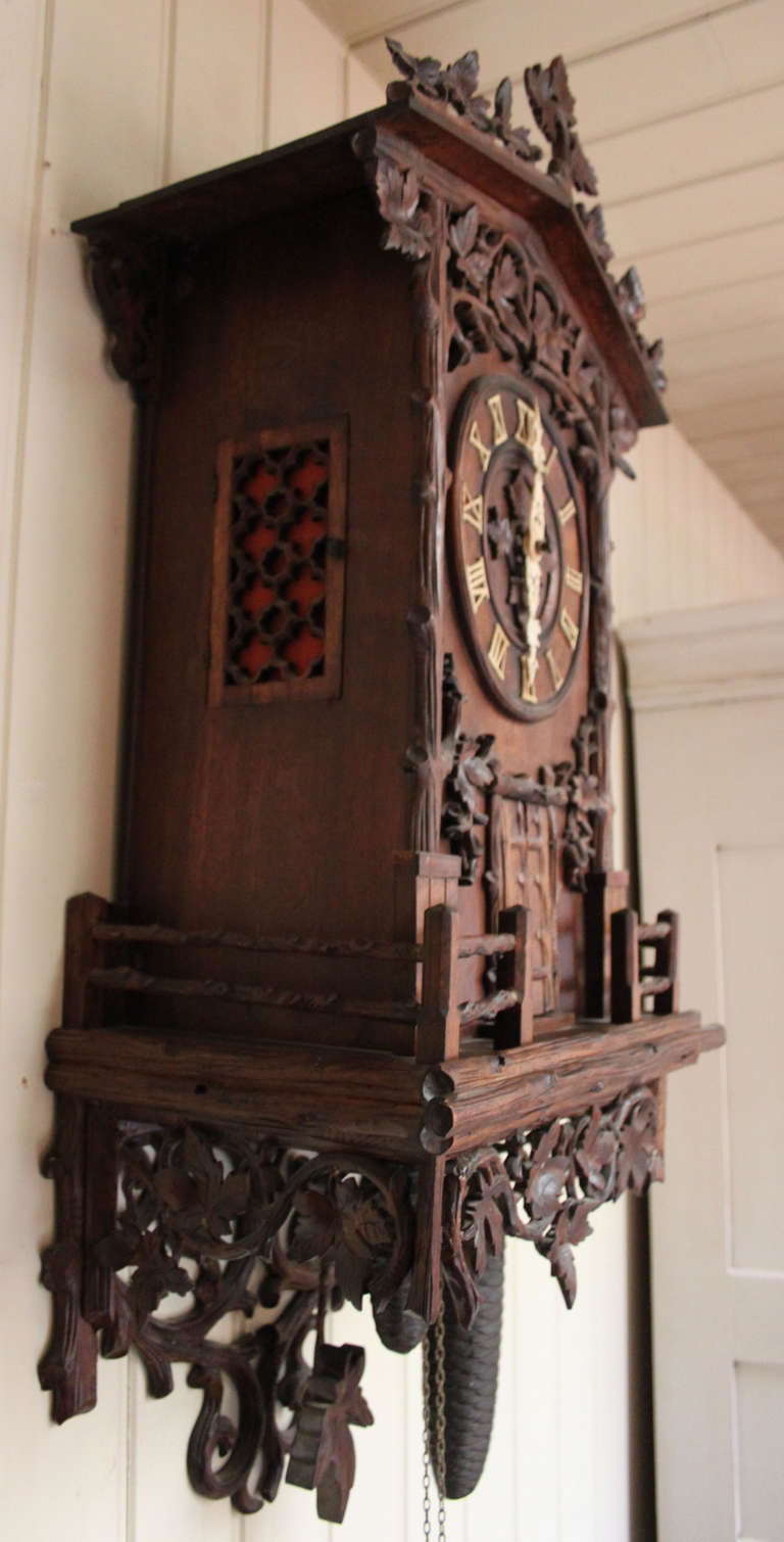 19th Century Rare Black Forest Trumpeter Clock