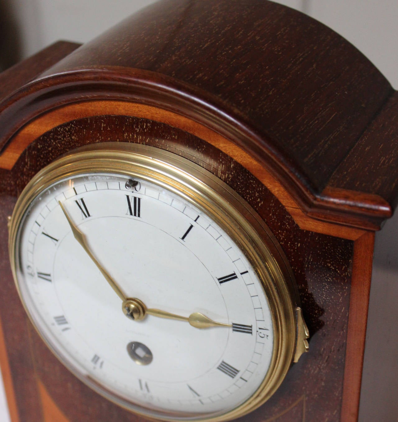 20th Century Edwardian Mahogany and Inlay Mantel Clock