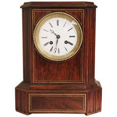 Antique French Rosewood Bell Striking Mantel Clock