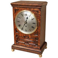 Vintage Oak Fusee Mantel Clock