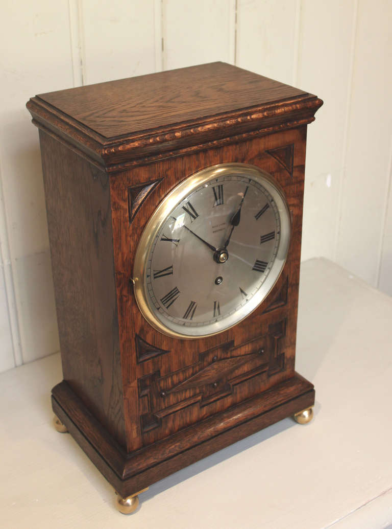 Oak Fusee Mantel Clock 1