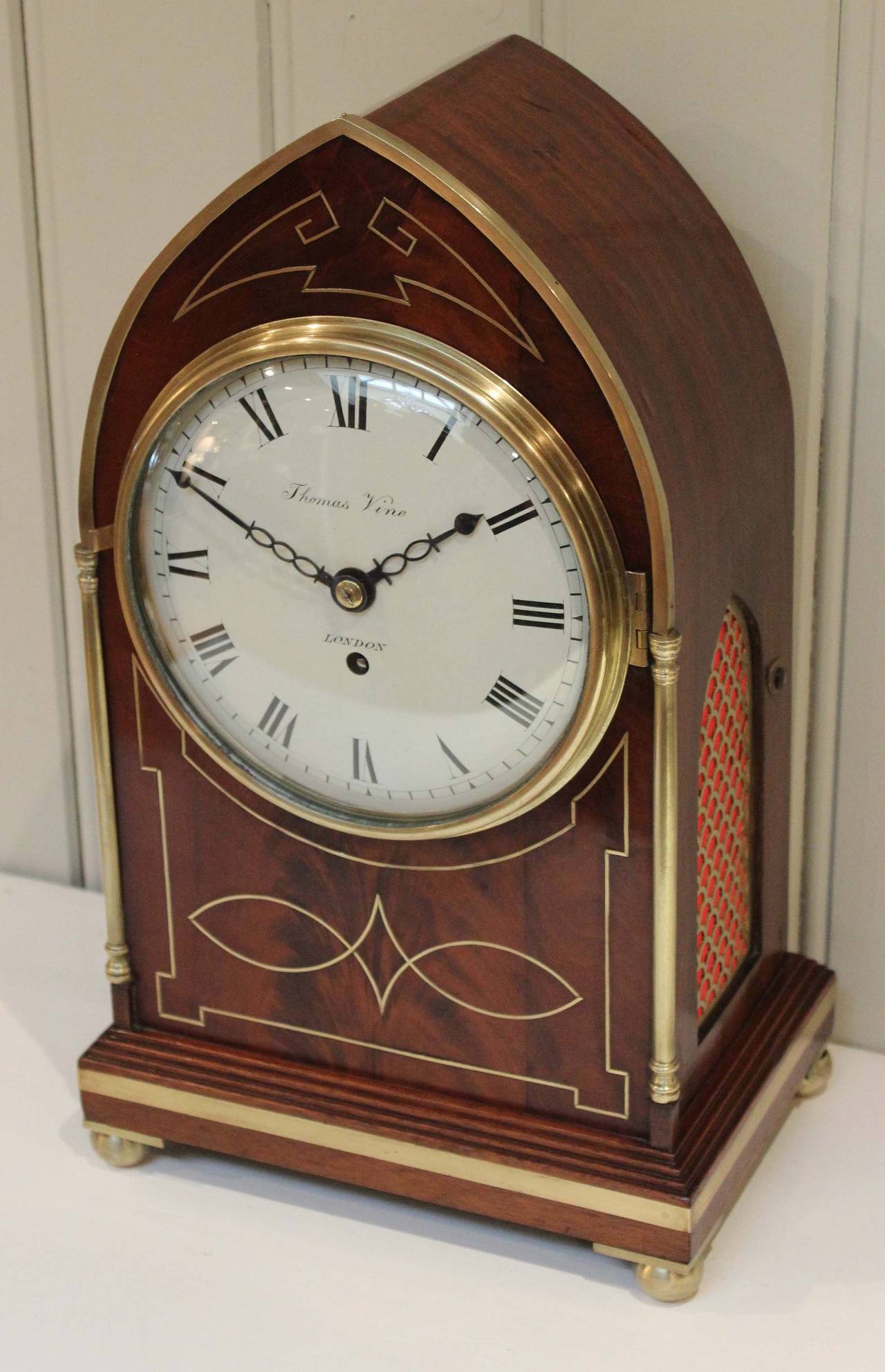 English Regency Mahogany Bracket Clock