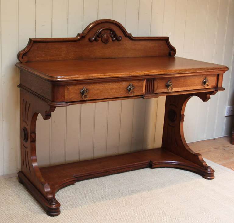 Edwardian Carved Oak Hall Table