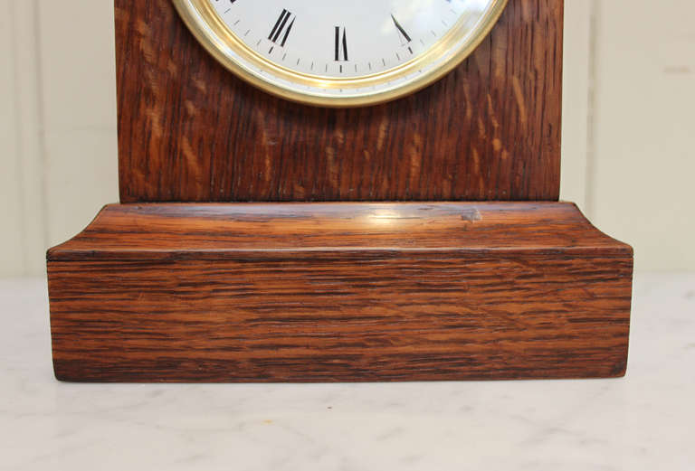 Solid Oak Mantel Clock by Clock Makers to Queen Victoria In Good Condition In Buckinghamshire, GB