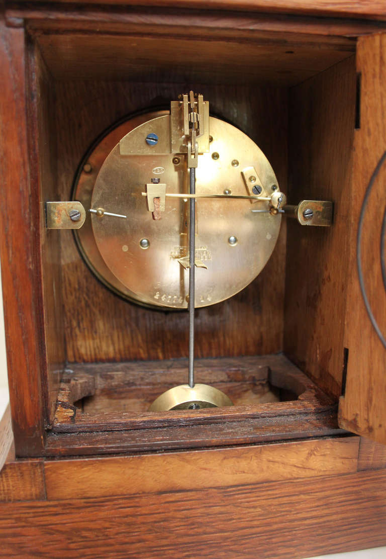 Solid Oak Mantel Clock by Clock Makers to Queen Victoria 2