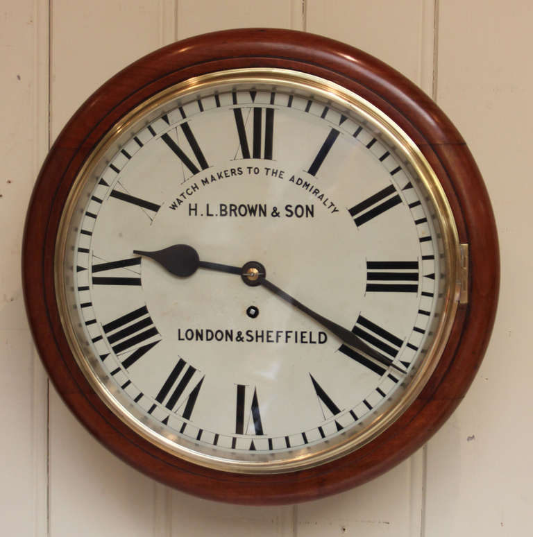 Mahogany Dial Clock by Makers to the Admiralty