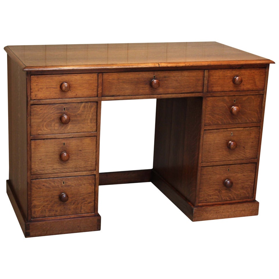 Oak Pedestal Desk