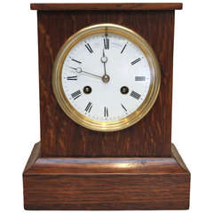 Antique Solid Oak Mantel Clock by Clock Makers to Queen Victoria