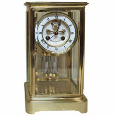 French Visible Escapement Four Glass Clock